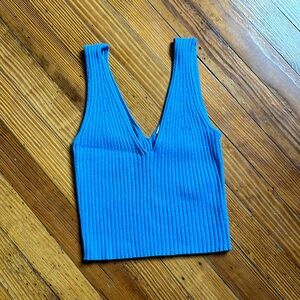 Madewell V Neck Sweater Tank in Oasis Blue size Medium